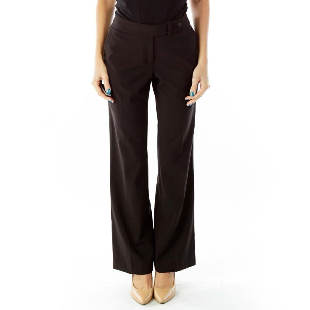 Calvin Klein Black Straight-Leg Pants - Picture 2 of 3